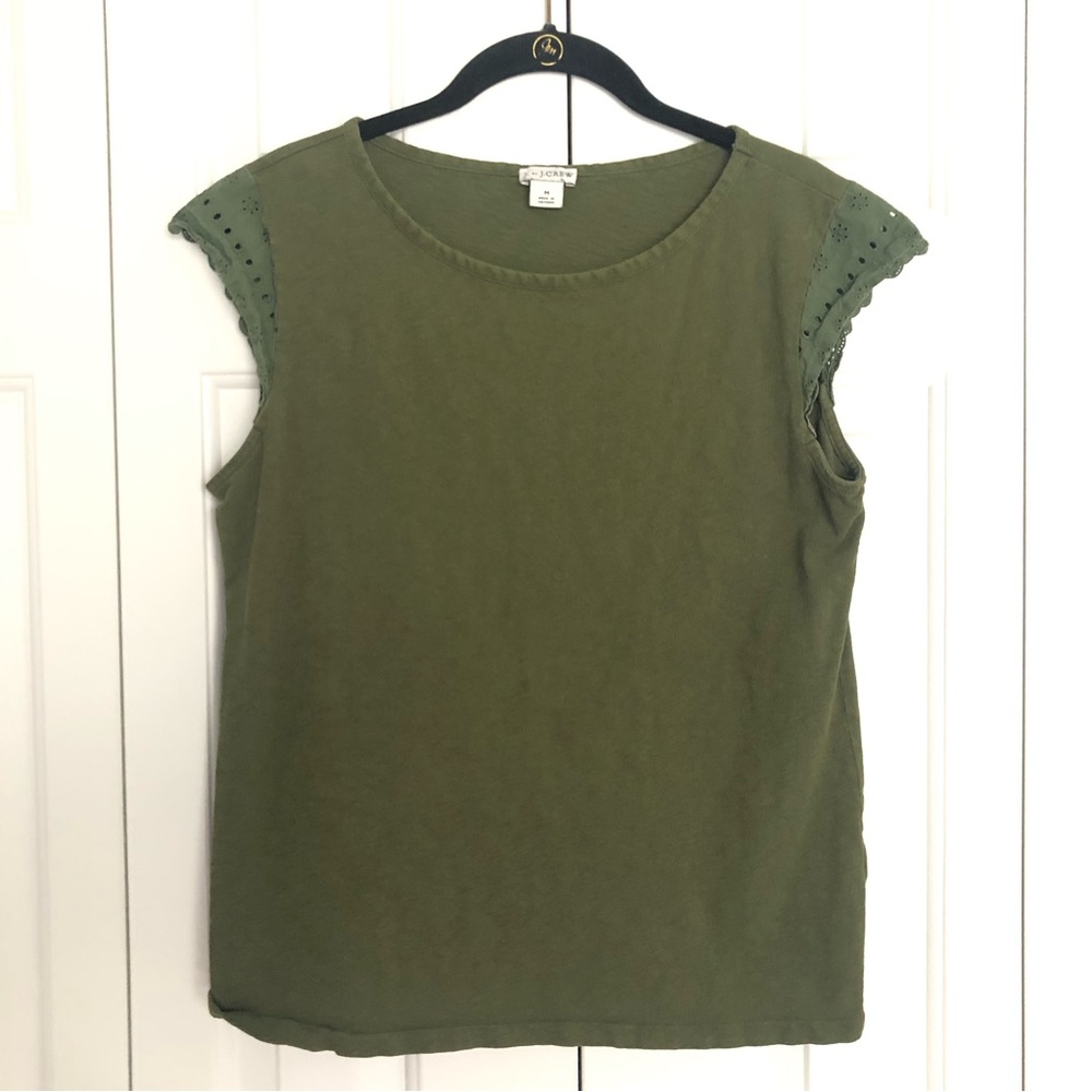 2/$10! J. Crew Lace Cap Sleeve Shirt